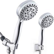 🚿 upgrade your shower experience with our high pressure handheld shower head set - 3.5 inch face, 5-setting - stainless steel hose, adjustable arm mount bracket - tool-free installation in chrome logo