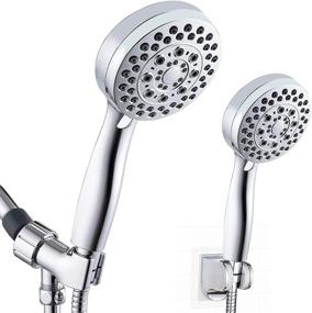 img 4 attached to 🚿 Upgrade Your Shower Experience with our High Pressure Handheld Shower Head Set - 3.5 inch Face, 5-Setting - Stainless Steel Hose, Adjustable Arm Mount Bracket - Tool-free Installation in Chrome