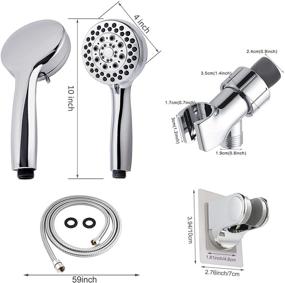 img 1 attached to 🚿 Upgrade Your Shower Experience with our High Pressure Handheld Shower Head Set - 3.5 inch Face, 5-Setting - Stainless Steel Hose, Adjustable Arm Mount Bracket - Tool-free Installation in Chrome