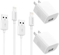 boxgear iphone charger 2-pack mfi certified charging cable and usb wall adapter plug block for iphone, ipad mini - compatible with iphone 11 pro, xs, xs max, x, 8, 8 plus, 7, 7 plus, 6s, 6, 6 plus, 5s (white) logo