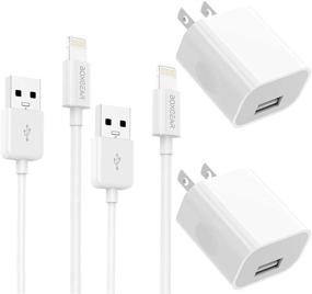 img 4 attached to Boxgear iPhone Charger 2-Pack MFi Certified Charging Cable and USB Wall Adapter Plug Block for iPhone, iPad Mini - Compatible with iPhone 11 Pro, Xs, XS Max, X, 8, 8 Plus, 7, 7 Plus, 6S, 6, 6 Plus, 5S (White)