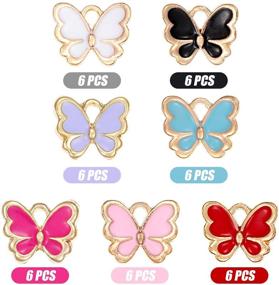 img 2 attached to 🌼 84-Piece Colorful DIY Charms Set: Enamel Butterfly and Daisy Flower Jewelry Charms for Handcrafted Bracelets, Necklaces, Earrings - DIY Supplies