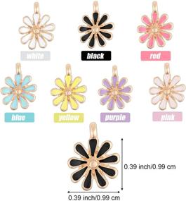 img 3 attached to 🌼 84-Piece Colorful DIY Charms Set: Enamel Butterfly and Daisy Flower Jewelry Charms for Handcrafted Bracelets, Necklaces, Earrings - DIY Supplies