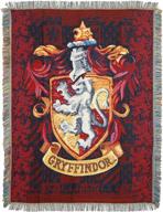 🦁 harry potter gryffindor shield woven tapestry throw blanket - 48 x 60 inches: cozy potterheads' must-have! logo