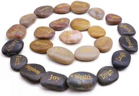 img 2 attached to 🎁 Большие камни с гравировкой BigOtters: 25 камней с вдохновляющими словами в подарок на Рождество и День благодарения