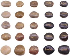 img 4 attached to 🎁 BigOtters Engraved Inspirational Stones: 25 Encouragement Words Gift Stones for Christmas & Thanksgiving