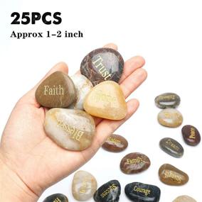 img 3 attached to 🎁 BigOtters Engraved Inspirational Stones: 25 Encouragement Words Gift Stones for Christmas & Thanksgiving