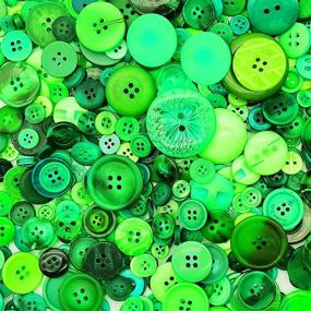 img 3 attached to 🌿 Assorted Green Craft Buttons in Bulk - 650pcs Mixed Button Green Assortment for Crafting - Esoca Green Buttons