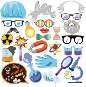 img 4 attached to Kristin Paradise 25Pcs Science Photo Booth Props: Mad Scientist Selfie Props & Chemical Lab Party Supplies