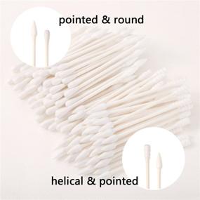 img 2 attached to 🔍 Pangda Cotton Swabs Dual-Tipped Applicator - 400 Pieces (Spiral & Round Tip, Pointed & Round Tip) with Cardboard Handles