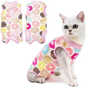 img 4 attached to 🐱 Cat Recovery Suit for Abdominal Wounds or Skin Diseases: Breathable E-Collar Alternative for Cats - Coppthinktu