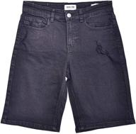 🔥 ecologically friendly & stylish: ring of fire boy's sustainable denim slim shorts with 5 pockets logo