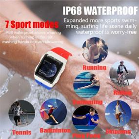 img 2 attached to 🌐 Smartwatch for All Ages: Men, Women, and Kids - Fitness Tracker with Heart Rate, Blood Pressure, Blood Oxygen Monitor, Sleep Monitor - IP68 Swim-proof Design with Pedometer, Calorie Counter, and Smartphone Sync