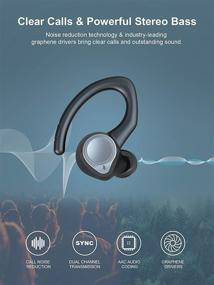 img 1 attached to 🎧 Wireless Earbuds 5.1 Bluetooth Headphones Sport - Detachable Earhooks, Noise Cancelling, Touch Control, 30H Playtime, Deep Bass, IP7 Waterproof - Ideal for Running Sport
