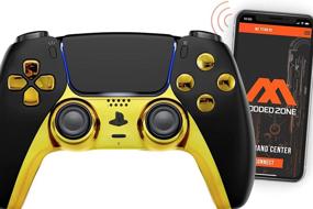 img 1 attached to 🎮 PS5 DualSense Compatible Smart Rapid Fire Controller | Custom Modded Black/Gold Controller for All Shooter Games & More