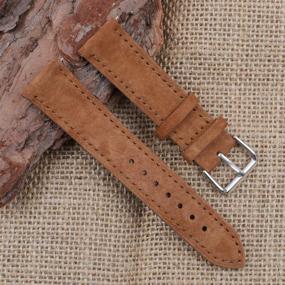 img 3 attached to 🔖 Premium Onthelevel Suede Watch Strap: Genuine Leather, 18mm Width