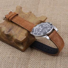 img 1 attached to 🔖 Premium Onthelevel Suede Watch Strap: Genuine Leather, 18mm Width