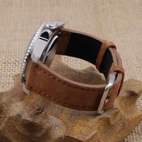 img 2 attached to 🔖 Premium Onthelevel Suede Watch Strap: Genuine Leather, 18mm Width