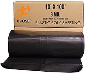 img 4 attached to 🌿 Xpose Safety Heavy Duty Black Poly Sheeting - 10 x 100 Feet, 3 Mil Thick Black Plastic Tarp - Waterproof Vapor and Dust Protective Equipment Cover for Agricultural, Construction, and Industrial Use