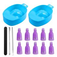 nail care set: 2-piece nail soak tray, manicure bowl, nail polish remover kit, scraper and pusher, nail clips, nail file - perfect for nail art logo