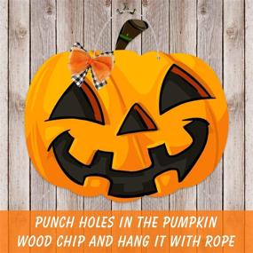 img 2 attached to 🎃 Unfinished Wood Pumpkin Cutout Set - 5Pcs, 11 Inch | Halloween & Thanksgiving Decorations, Fall Harvest Party Supplies | Perfect for Halloween Decor, Fall Pumpkin Decor, Thanksgiving Theme | Includes Ribbons