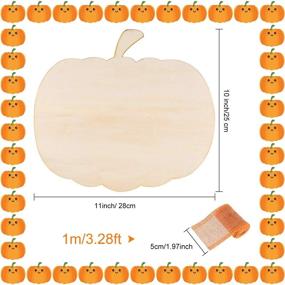 img 3 attached to 🎃 Unfinished Wood Pumpkin Cutout Set - 5Pcs, 11 Inch | Halloween & Thanksgiving Decorations, Fall Harvest Party Supplies | Perfect for Halloween Decor, Fall Pumpkin Decor, Thanksgiving Theme | Includes Ribbons