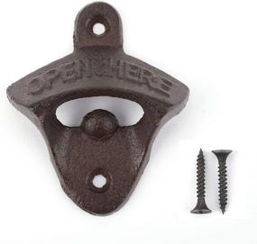 img 2 attached to 🍺 Tebery 12-Pack Wall Mounted Cast Iron Bottle Opener with Screws - Ideal for Beer Caps and Coke Bottles