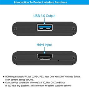 img 3 attached to 🎥 RuiPuo HDMI Capture - адаптер HDMI to USB 3.0, полная HD 1080P запись в прямом эфире видеоигр, видео- и аудиоустройство для записи, совместимо с Windows, Mac OS и Linux