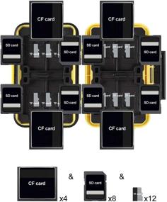 img 2 attached to 🎒 Футляр для карт памяти LYNCA: идеальный водонепроницаемый антиударный хранилище для 8 SD-карт, 4 CF-карт и 12 Micro SD/TF-карт (желтый)