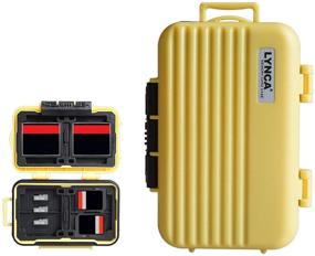 img 4 attached to 🎒 Футляр для карт памяти LYNCA: идеальный водонепроницаемый антиударный хранилище для 8 SD-карт, 4 CF-карт и 12 Micro SD/TF-карт (желтый)
