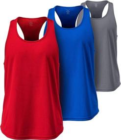 img 3 attached to 👕 ATHLIO Men's Dry Fit Muscle Workout Tank Tops – 3 Pack Y-Back Bodybuilding Gym Shirts for Athletic Fitness