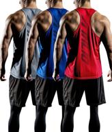 👕 athlio men's dry fit muscle workout tank tops – 3 pack y-back bodybuilding gym shirts for athletic fitness logo