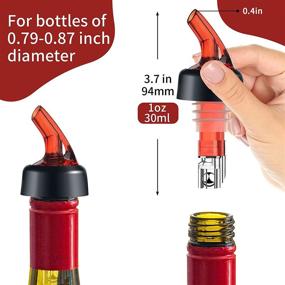 img 1 attached to 🍸 Spirits 1oz Liquor Bottle Pourers Set of 6 - Automatic Alcohol Pourer with Measuring Wine Spouts, Measured Drink Liquor Pourers, Quick Shot Measure Pourer for Wine Cocktail Dispenser - Home Bar Gift (Red)