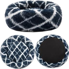 img 2 attached to 🐾 Comfort Zone: Calming Dog and Cat Bed - Donut Round, Washable, Anti-Anxiety Cushion Plush Kennel for Small, Medium, and Large Pets