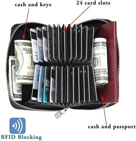 img 2 attached to Boshiho Men's Leather Organizer for Wallets, Cards & Money with Advanced Blocking Technology