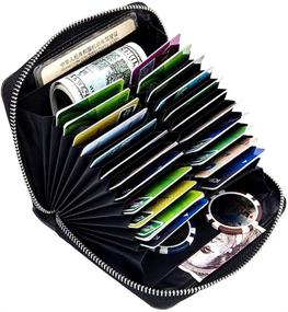 img 4 attached to Boshiho Men's Leather Organizer for Wallets, Cards & Money with Advanced Blocking Technology