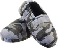 comfortable & durable camouflage grey slippers for little/big kids - la plage logo