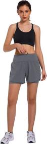 img 1 attached to 🏃 Ksmien Women's 2-in-1 Running Shorts with Phone Pockets - Lightweight Athletic Workout Gym Yoga Shorts Liner