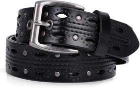 img 4 attached to 👝 Hollow Leather Women's Accessories with Grommets Buckle by JASGOOD