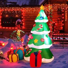 img 2 attached to 🎄 Tangkula 6 FT Inflatable Christmas Tree - Illuminate your Christmas with 3 Gift Boxes, Air Blower and Stakes - Perfect Indoor and Outdoor Decoration for Home, Yard, Garden