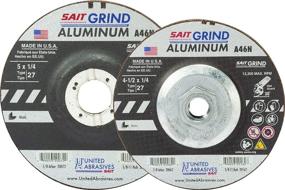 img 3 attached to 🪚 SAIT 20083 A46N Aluminum Grinding Wheel (Type 27/Depressed Center) 7-Inch x 1/4-Inch x 7/8-Inch, 25-Pack - United Abrasives