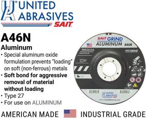 img 2 attached to 🪚 SAIT 20083 A46N Aluminum Grinding Wheel (Type 27/Depressed Center) 7-Inch x 1/4-Inch x 7/8-Inch, 25-Pack - United Abrasives