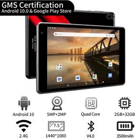 img 3 attached to TJD 7.5 Inch Android Tablet with Android 10, High-Resolution Display, 2GB RAM, 32GB ROM, Dual Camera, Quad-Core Processor, Wi-Fi Bluetooth, Google Certified - Black Red