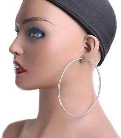 img 3 attached to 🏀 Yeslady Big Hoop Earrings - Trendy 4 inch Extra Large Basketball Hoops for Women and Girls