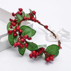 img 1 attached to Vintage Woodland Wedding Flower Crown with Festive Berries and Nature-inspired Floral Fall, HD-02