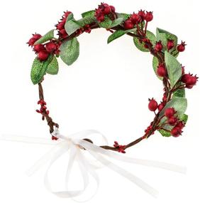 img 2 attached to Vintage Woodland Wedding Flower Crown with Festive Berries and Nature-inspired Floral Fall, HD-02