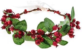 img 3 attached to Vintage Woodland Wedding Flower Crown with Festive Berries and Nature-inspired Floral Fall, HD-02