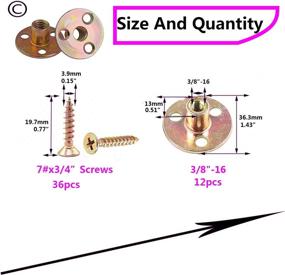 img 3 attached to 🔩 SpzcdZa 3/8"-16 Brad Hole Tee Nut Set with Mounting Screws - 48pcs Wood Furniture Hardware