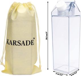 img 3 attached to 🥛 KARSADE 500ML Milk Carton Water Bottle - Clear, Durable, with 12 Stickers and Bag - Eco-Friendly Container Ideal for Travel, Sports, Camping, and Outdoors