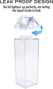 img 2 attached to 🥛 KARSADE 500ML Milk Carton Water Bottle - Clear, Durable, with 12 Stickers and Bag - Eco-Friendly Container Ideal for Travel, Sports, Camping, and Outdoors